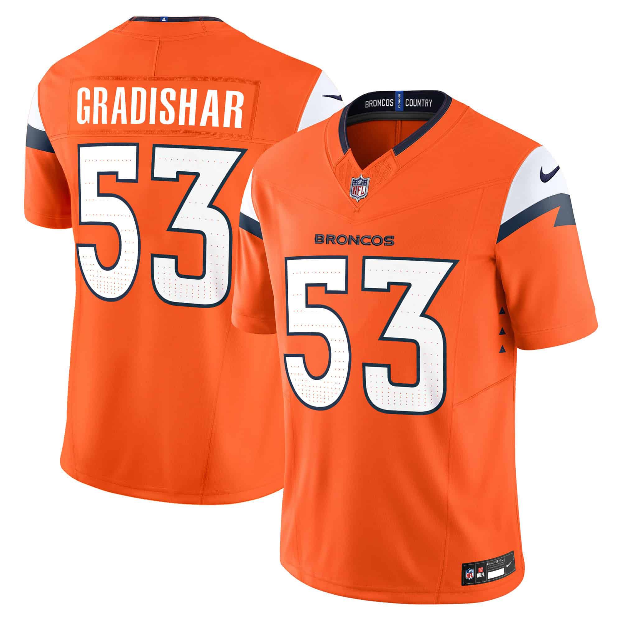 Men Denver Broncos #53 Gradishar Orange 2024 Nike Vapor Limited NFL Jersey